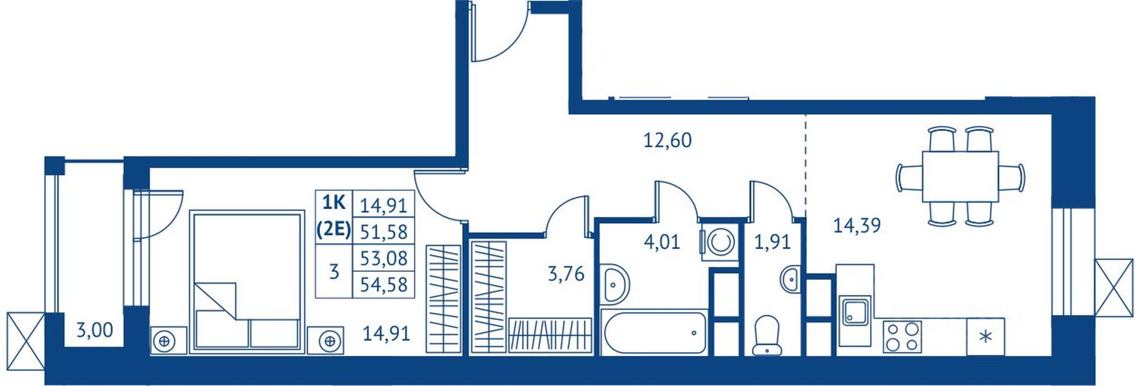 Apartment Sale, 51.58 sq. m. at POKOLENIE PERVYKh, Novyye Podlipki Microdistrict, Korolyov, Moscow Region, Russia #1 Apartment Sale, 51.58 sq. m. at POKOLENIE PERVYKh, Novyye Podlipki Microdistrict, Korolyov, Moscow Region, Russia #1