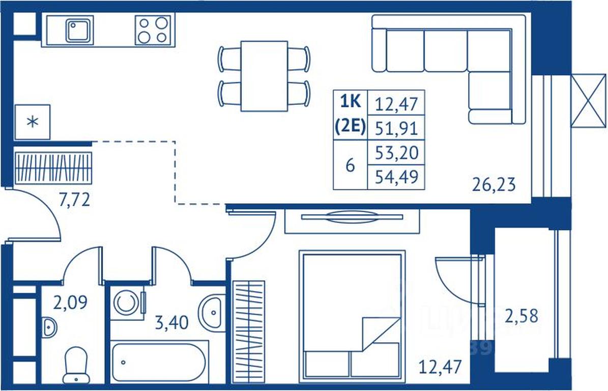 Apartment Sale, 51.91 sq. m. at POKOLENIE PERVYKh, Novyye Podlipki Microdistrict, Korolyov, Moscow Region, Russia #1 Apartment Sale, 51.91 sq. m. at POKOLENIE PERVYKh, Novyye Podlipki Microdistrict, Korolyov, Moscow Region, Russia #1
