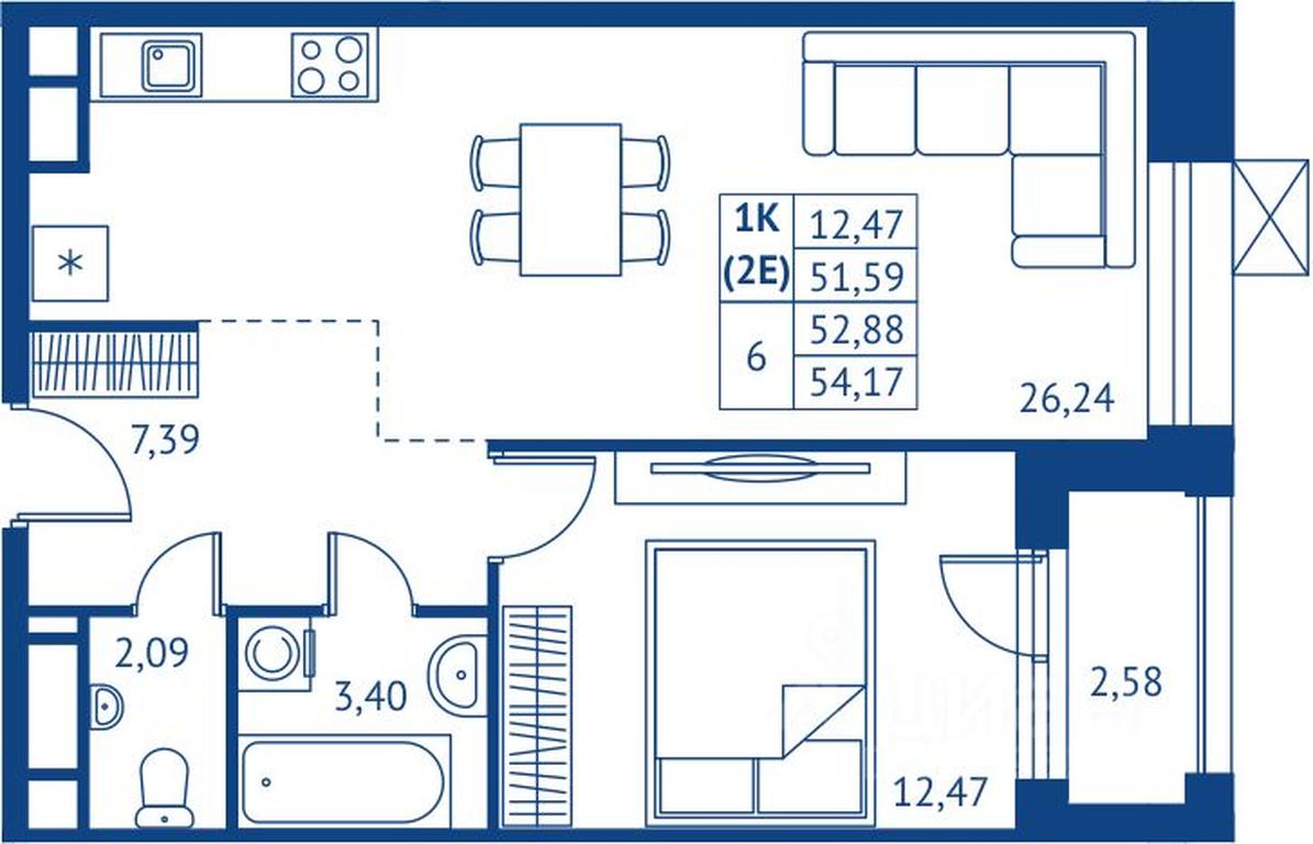 Apartment Sale, 51.59 sq. m. at POKOLENIE PERVYKh, Novyye Podlipki Microdistrict, Korolyov, Moscow Region, Russia #1 Apartment Sale, 51.59 sq. m. at POKOLENIE PERVYKh, Novyye Podlipki Microdistrict, Korolyov, Moscow Region, Russia #1