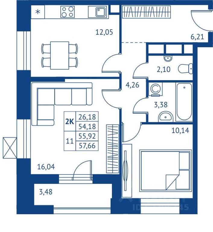 Продажа 1-комн. квартиры, 54,18 м² в ЖК «ПОКОЛЕНИЕ ПЕРВЫХ», микрорайон Новые Подлипки, Королёв, Московская область, Россия #1