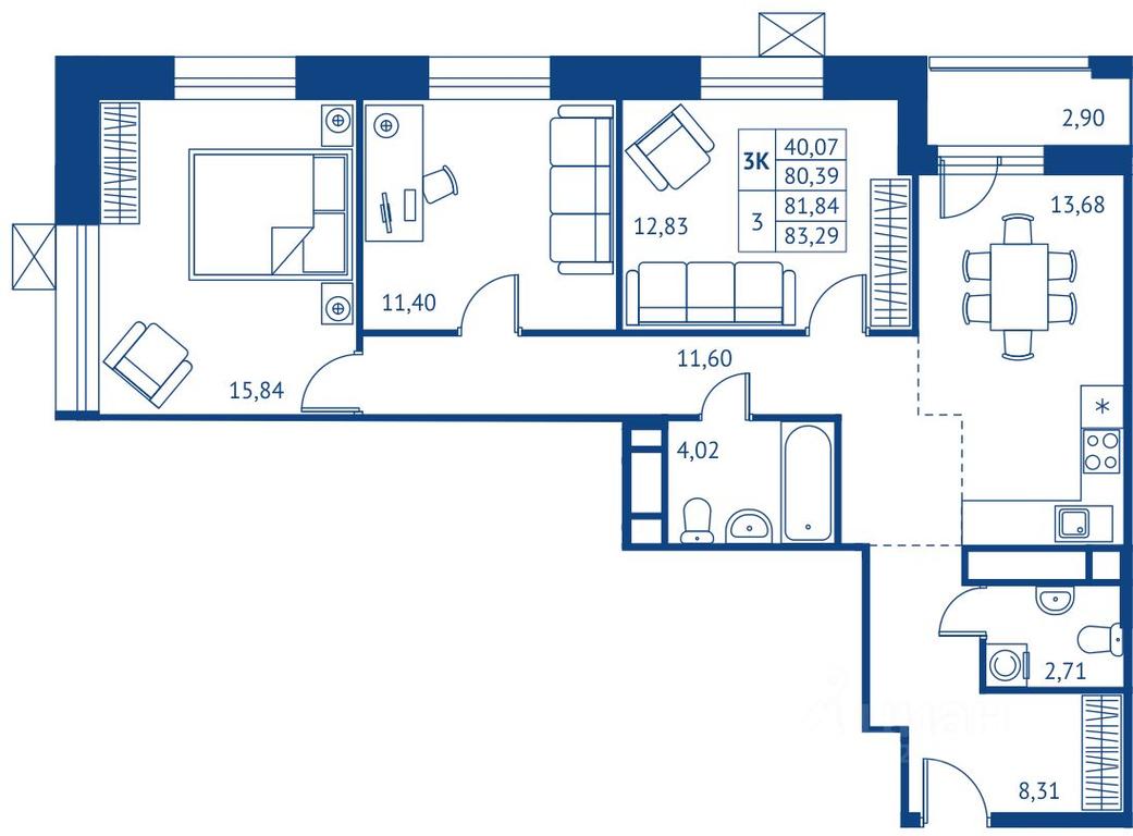 2-BD Apartment Sale, 80.39平方米 at POKOLENIE PERVYKh, Novyye Podlipki Microdistrict, Korolyov, Moscow Region, Russia #1 2-BD Apartment Sale, 80.39平方米 at POKOLENIE PERVYKh, Novyye Podlipki Microdistrict, Korolyov, Moscow Region, Russia #1