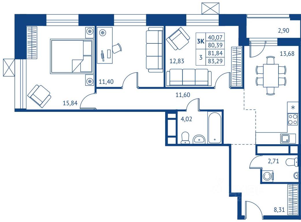 2-BD Apartment Sale, 80.39 sq. m. at POKOLENIE PERVYKh, Novyye Podlipki Microdistrict, Korolyov, Moscow Region, Russia #1 2-BD Apartment Sale, 80.39 sq. m. at POKOLENIE PERVYKh, Novyye Podlipki Microdistrict, Korolyov, Moscow Region, Russia #1
