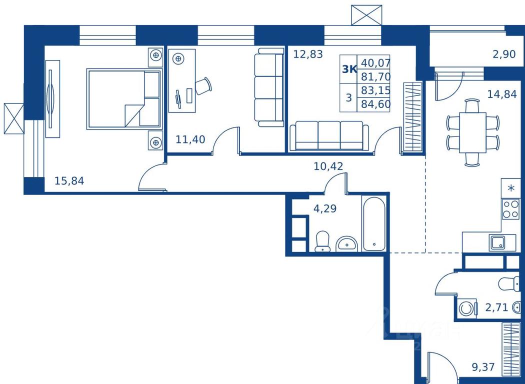 2-BD Apartment Sale, 81.7 sq. m. at POKOLENIE PERVYKh, Novyye Podlipki Microdistrict, Korolyov, Moscow Region, Russia #1 2-BD Apartment Sale, 81.7 sq. m. at POKOLENIE PERVYKh, Novyye Podlipki Microdistrict, Korolyov, Moscow Region, Russia #1