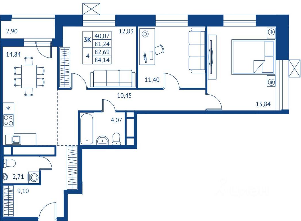 2-BD Apartment Sale, 81.24 sq. m. at POKOLENIE PERVYKh, Novyye Podlipki Microdistrict, Korolyov, Moscow Region, Russia #1 2-BD Apartment Sale, 81.24 sq. m. at POKOLENIE PERVYKh, Novyye Podlipki Microdistrict, Korolyov, Moscow Region, Russia #1