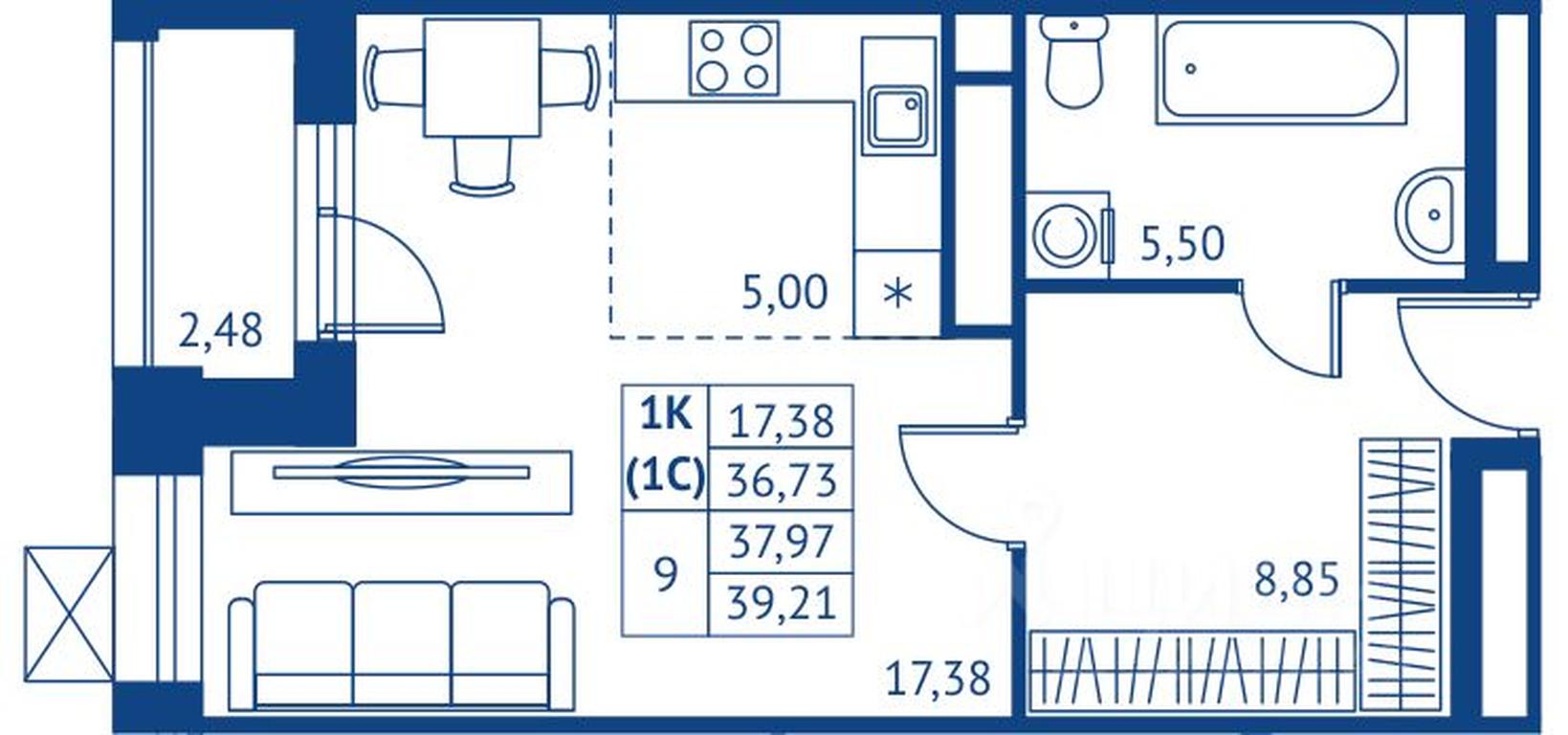 Apartment Sale, 36.73平方米 at POKOLENIE PERVYKh, Novyye Podlipki Microdistrict, Korolyov, Moscow Region, Russia #1 Apartment Sale, 36.73平方米 at POKOLENIE PERVYKh, Novyye Podlipki Microdistrict, Korolyov, Moscow Region, Russia #1