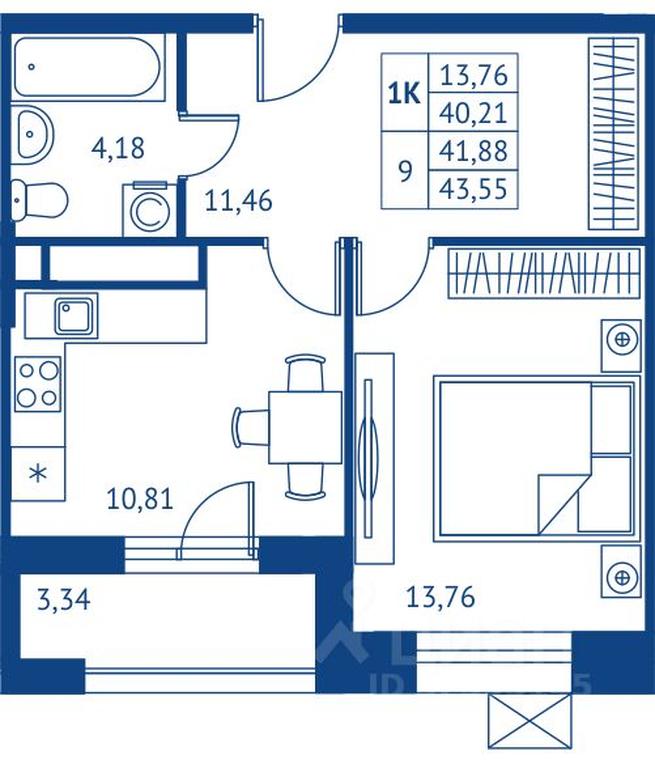 Apartment Sale, 40.21 sq. m. at POKOLENIE PERVYKh, Novyye Podlipki Microdistrict, Korolyov, Moscow Region, Russia #1 Apartment Sale, 40.21 sq. m. at POKOLENIE PERVYKh, Novyye Podlipki Microdistrict, Korolyov, Moscow Region, Russia #1