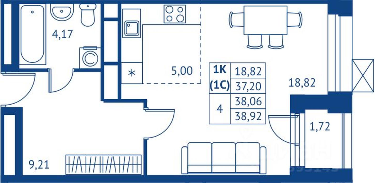 Apartment Sale, 37.2 sq. m. at POKOLENIE PERVYKh, Novyye Podlipki Microdistrict, Korolyov, Moscow Region, Russia #1