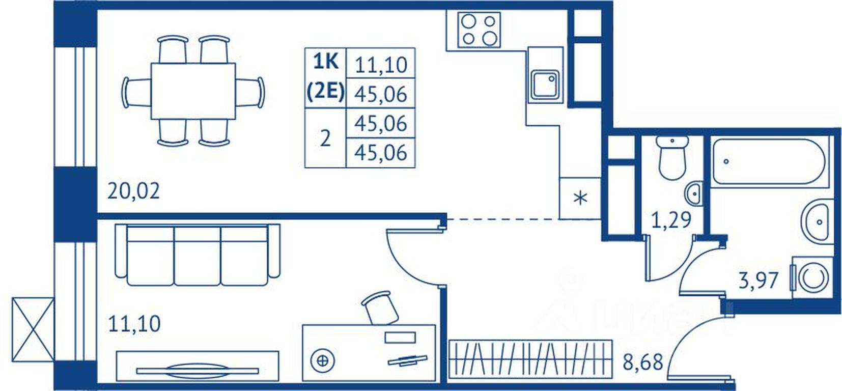Apartment Sale, 45.06 sq. m. at POKOLENIE PERVYKh, Novyye Podlipki Microdistrict, Korolyov, Moscow Region, Russia #1 Apartment Sale, 45.06 sq. m. at POKOLENIE PERVYKh, Novyye Podlipki Microdistrict, Korolyov, Moscow Region, Russia #1