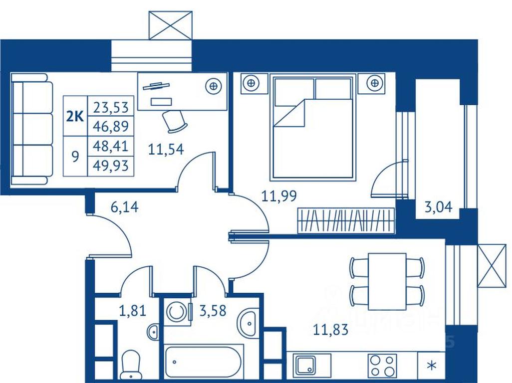 1-BD Apartment Sale, 46.89 sq. m. at POKOLENIE PERVYKh, Novyye Podlipki Microdistrict, Korolyov, Moscow Region, Russia #1 1-BD Apartment Sale, 46.89 sq. m. at POKOLENIE PERVYKh, Novyye Podlipki Microdistrict, Korolyov, Moscow Region, Russia #1