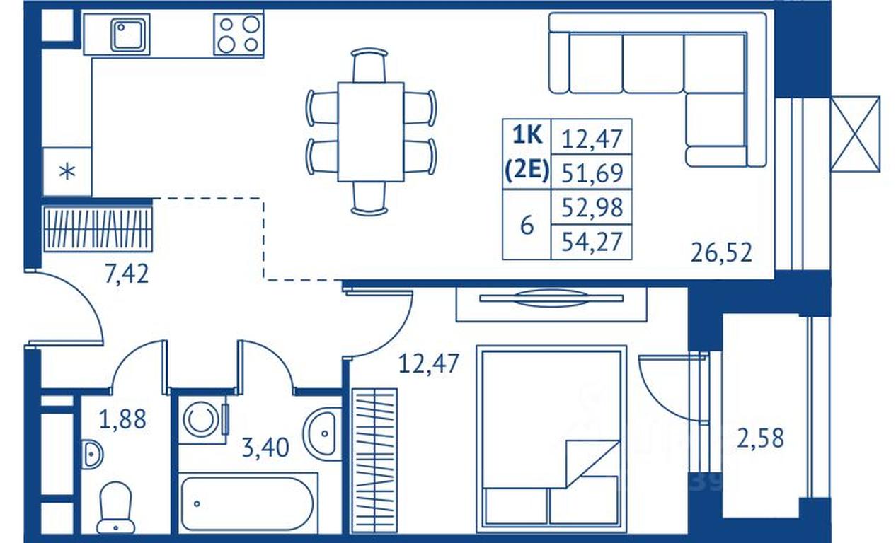 Apartment Sale, 51.69 sq. m. at POKOLENIE PERVYKh, Novyye Podlipki Microdistrict, Korolyov, Moscow Region, Russia #1 Apartment Sale, 51.69 sq. m. at POKOLENIE PERVYKh, Novyye Podlipki Microdistrict, Korolyov, Moscow Region, Russia #1