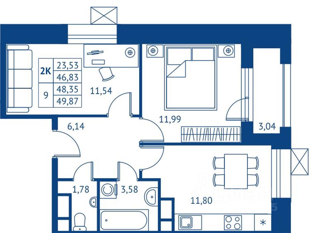 1-BD Apartment Sale, 46.83 sq. m. at POKOLENIE PERVYKh, Novyye Podlipki Microdistrict, Korolyov, Moscow Region, Russia #1 1-BD Apartment Sale, 46.83 sq. m. at POKOLENIE PERVYKh, Novyye Podlipki Microdistrict, Korolyov, Moscow Region, Russia #1