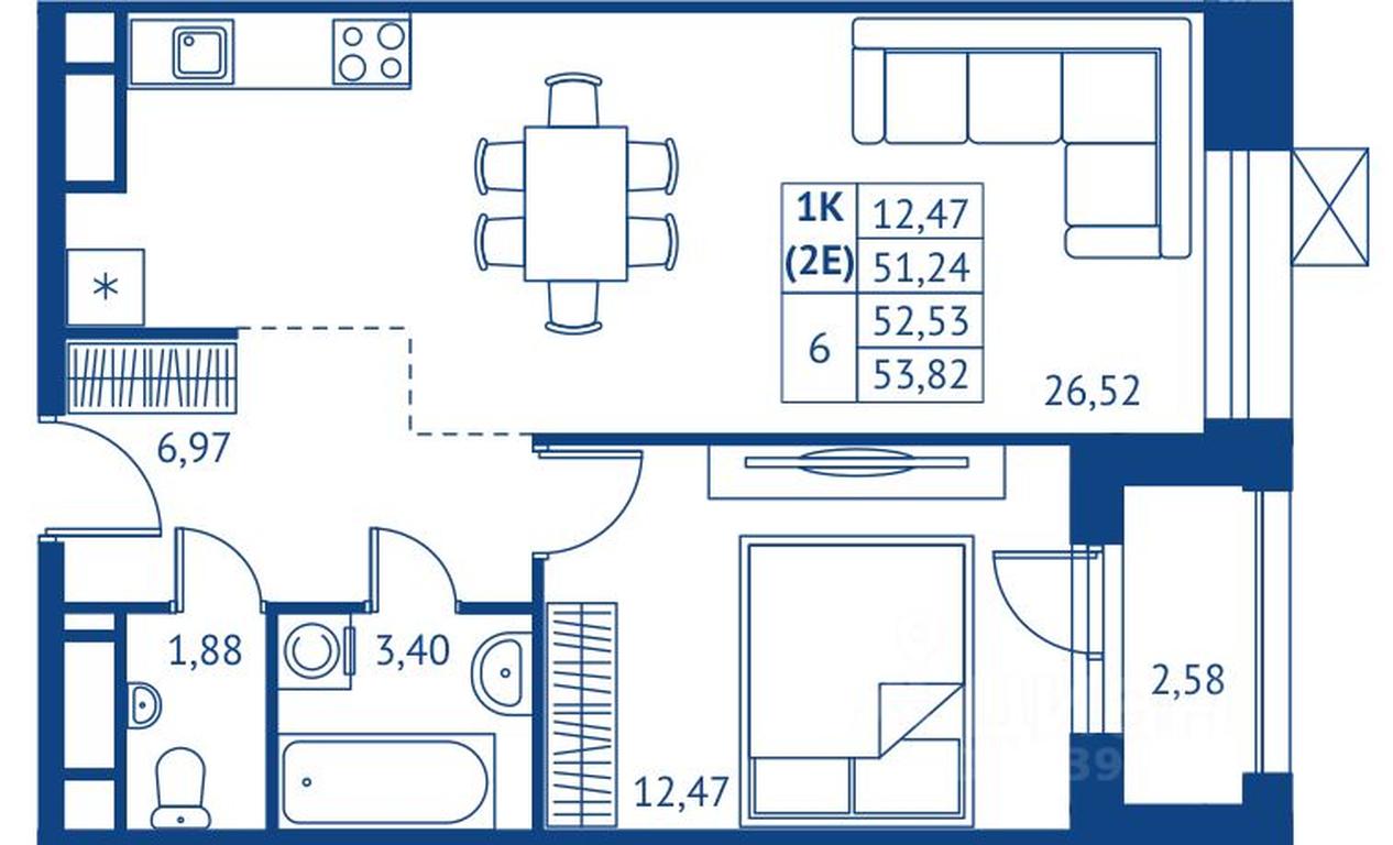 Apartment Sale, 51.24 sq. m. at POKOLENIE PERVYKh, Novyye Podlipki Microdistrict, Korolyov, Moscow Region, Russia #1 Apartment Sale, 51.24 sq. m. at POKOLENIE PERVYKh, Novyye Podlipki Microdistrict, Korolyov, Moscow Region, Russia #1