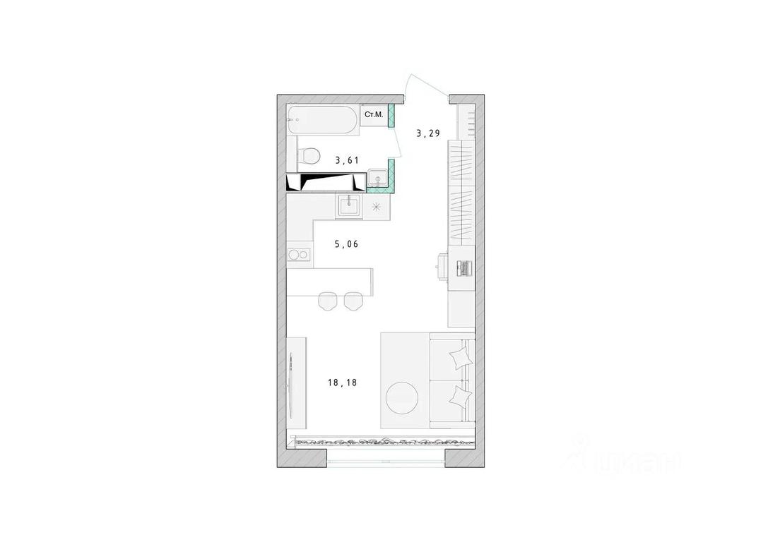 Apartment Sale, 30.3平方米 at Serebro, Yaroslavskoye shosse, Pushkino, Moscow Region, Russia #1 Apartment Sale, 30.3平方米 at Serebro, Yaroslavskoye shosse, Pushkino, Moscow Region, Russia #1