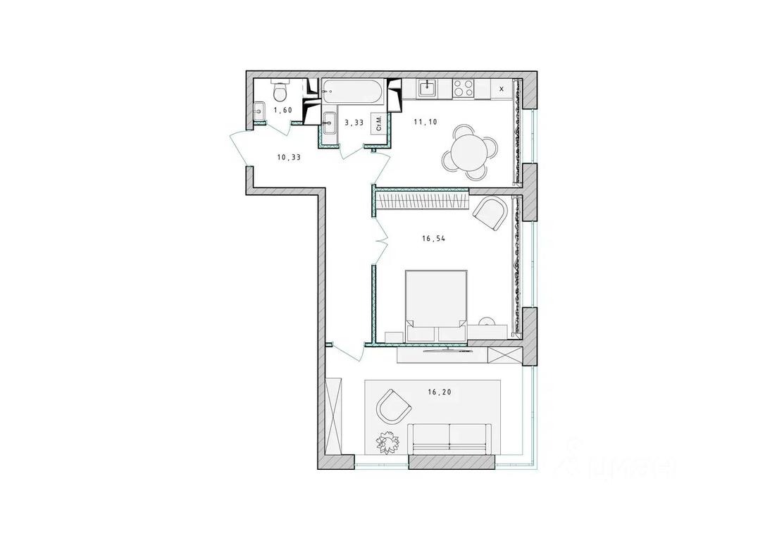 1-BD Apartment Sale, 59.1平方米 at Serebro, Yaroslavskoye shosse, Pushkino, Moscow Region, Russia #1 1-BD Apartment Sale, 59.1平方米 at Serebro, Yaroslavskoye shosse, Pushkino, Moscow Region, Russia #1