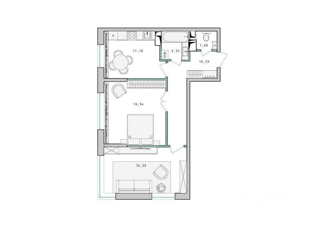 1-BD Apartment Sale, 59.2平方米 at Serebro, Yaroslavskoye shosse, Pushkino, Moscow Region, Russia #1 1-BD Apartment Sale, 59.2平方米 at Serebro, Yaroslavskoye shosse, Pushkino, Moscow Region, Russia #1