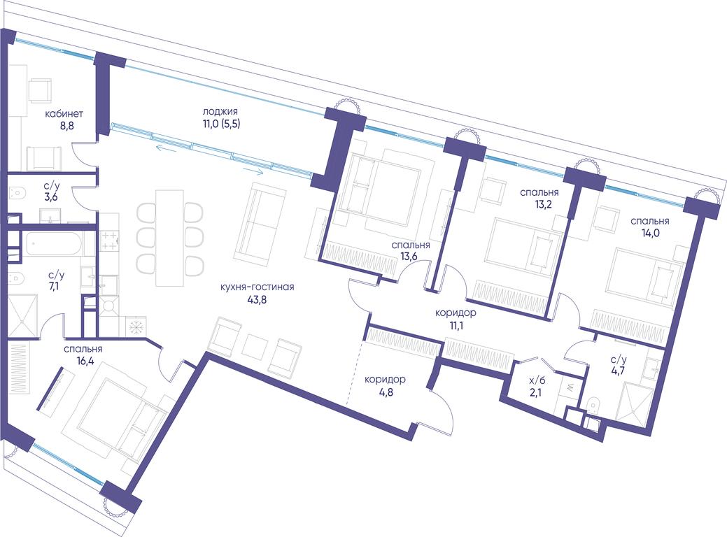 5-BD Apartment Sale, 148.7 sq. m. at Ostrov, Nizhnye Mnyovniki Street, 37Ас4, Moscow, Russia #1 5-BD Apartment Sale, 148.7 sq. m. at Ostrov, Nizhnye Mnyovniki Street, 37Ас4, Moscow, Russia #1