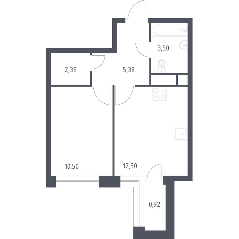 Apartment Sale, 35.2 sq. m. at Novograd Pavlino, Kosinskoye shosse, 2, Novoye Pavlino Microdistrict, Balashikha, Moscow Region, Russia #1