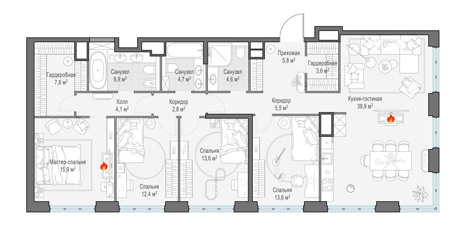 3-BD Apartment Sale, 141.3平方米 at West Garden, Minskaya Street, 1Вс1, Moscow, Russia #1