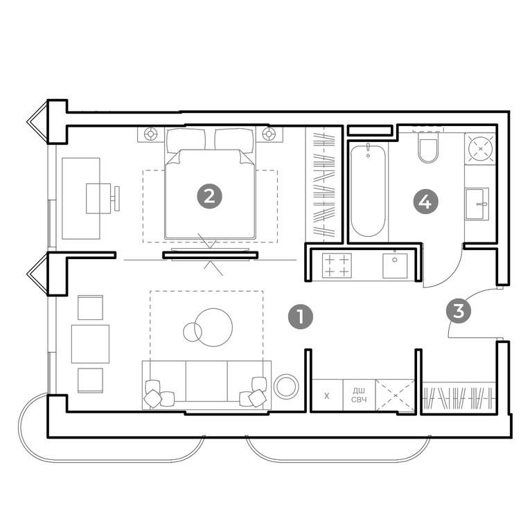 1-BD Apartment Sale, 42.6 sq. m. at Nametkin Tower, Namyotkina Street, 10А, Moscow, Russia #1 1-BD Apartment Sale, 42.6 sq. m. at Nametkin Tower, Namyotkina Street, 10А, Moscow, Russia #1