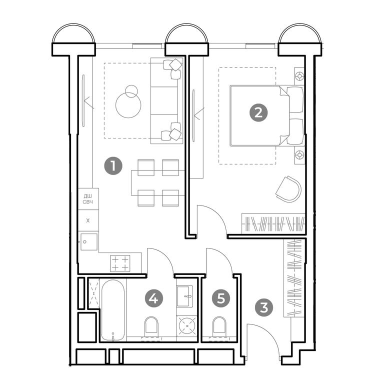 1-BD Apartment Sale, 50.2 sq. m. at Nametkin Tower, Namyotkina Street, 10А, Moscow, Russia #1 1-BD Apartment Sale, 50.2 sq. m. at Nametkin Tower, Namyotkina Street, 10А, Moscow, Russia #1