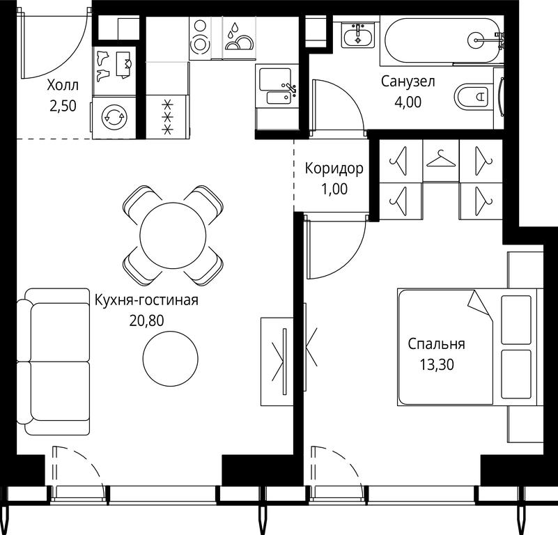 1-BD Apartment Sale, 41.6 sq. m. at City Bay, Volokolamskoye Highway, 95с3, Moscow, Russia #1 1-BD Apartment Sale, 41.6 sq. m. at City Bay, Volokolamskoye Highway, 95с3, Moscow, Russia #1
