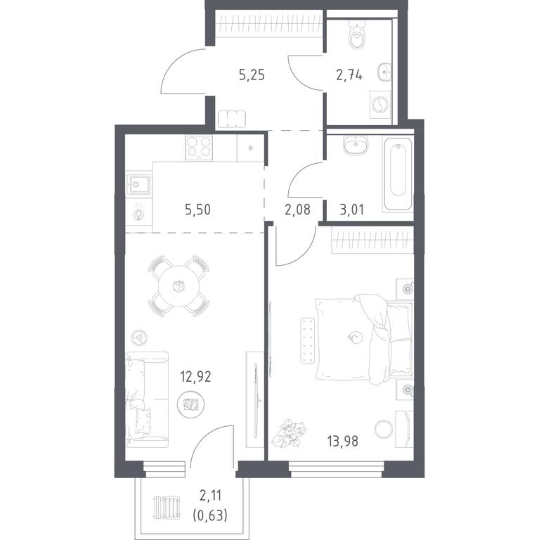 Продажа квартиры, 46,11 м² в ЖК «Пригород Лесное», Молодёжный бульвар, 6, деревня Мисайлово, Ленинский городской округ, Московская область, Россия #1 Продажа квартиры, 46,11 м² в ЖК «Пригород Лесное», Молодёжный бульвар, 6, деревня Мисайлово, Ленинский городской округ, Московская область, Россия #1