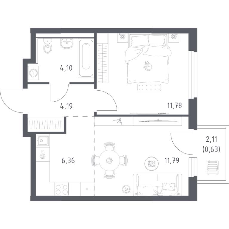 Apartment Sale, 38.85平方米 at Prigorod Lesnoe, Molodyozhny bulvar, 6, derevnya Misaylovo, Leninskiy City District, Moscow Region, Russia #1 Apartment Sale, 38.85平方米 at Prigorod Lesnoe, Molodyozhny bulvar, 6, derevnya Misaylovo, Leninskiy City District, Moscow Region, Russia #1