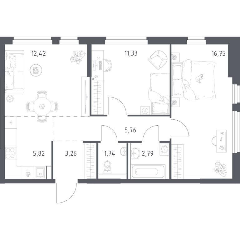 1-BD Apartment Sale, 59.87 sq. m. at Prigorod Lesnoe, Molodyozhny bulvar, 6, derevnya Misaylovo, Leninskiy City District, Moscow Region, Russia #1 1-BD Apartment Sale, 59.87 sq. m. at Prigorod Lesnoe, Molodyozhny bulvar, 6, derevnya Misaylovo, Leninskiy City District, Moscow Region, Russia #1
