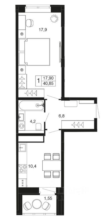 Apartment Sale, 40.85 sq. m. at Vremena goda, Proletarskaya ulitsa, Aprelevka, Naro-Fominskiy City District, Moscow Region, Russia #1 Apartment Sale, 40.85 sq. m. at Vremena goda, Proletarskaya ulitsa, Aprelevka, Naro-Fominskiy City District, Moscow Region, Russia #1