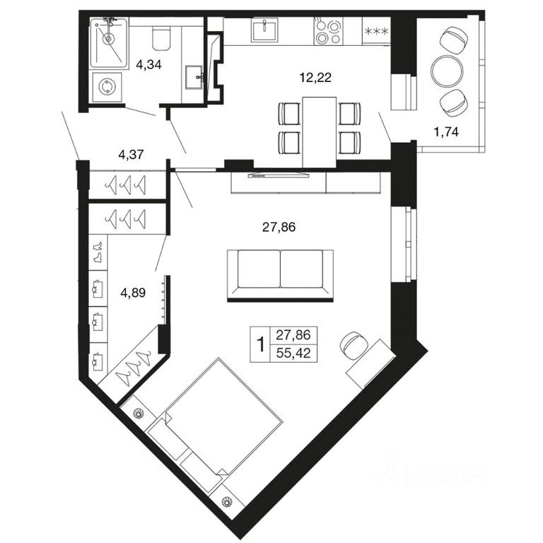 Apartment Sale, 55.42 sq. m. at Vremena goda, Proletarskaya ulitsa, Aprelevka, Naro-Fominskiy City District, Moscow Region, Russia #1 Apartment Sale, 55.42 sq. m. at Vremena goda, Proletarskaya ulitsa, Aprelevka, Naro-Fominskiy City District, Moscow Region, Russia #1
