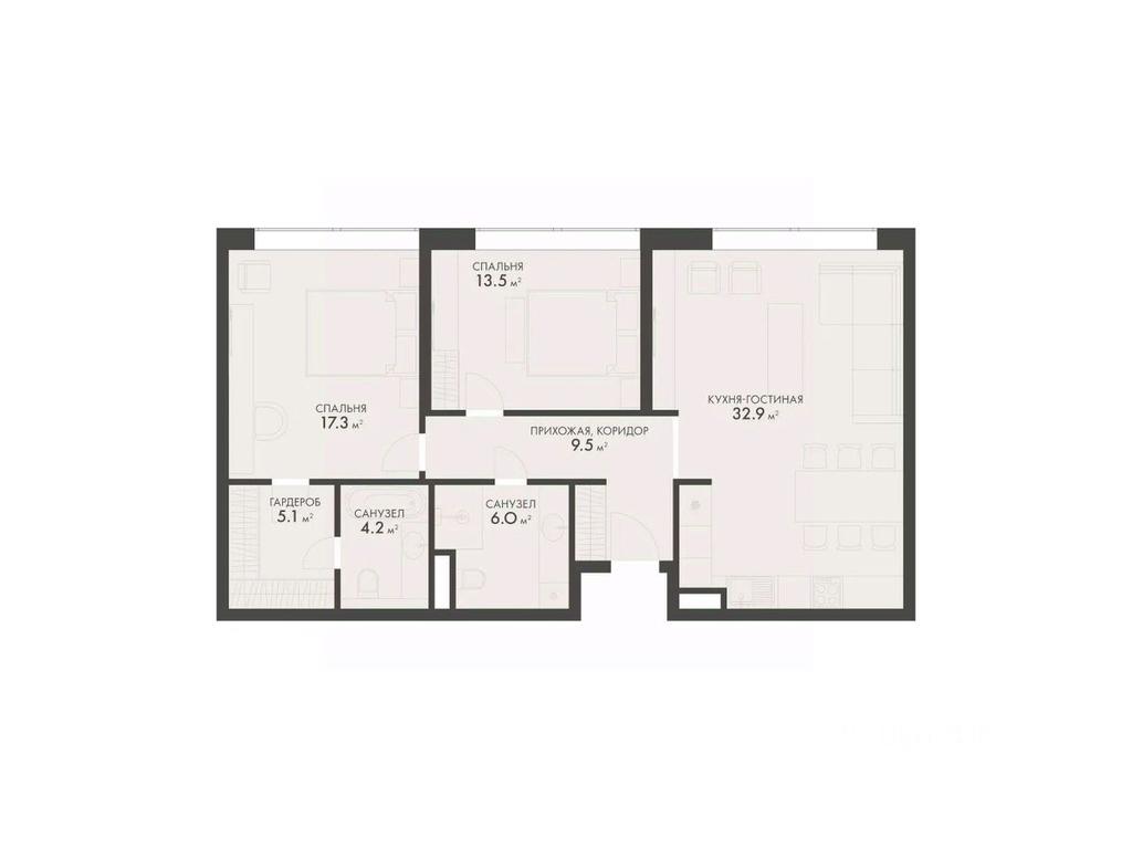 2-BD Apartment Sale, 87.4平方米 at Vnukovo Country Club (Vnukovo Kantri Klab), Lugovaya ulitsa, derevnya Rogozinino, Pervomayskoye Settlement, Moscow, Russia #1