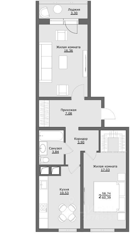 1-BD Apartment Sale, 60.39平方米 at Klever, Gorzhovitskaya ulitsa, Khotkovo, Sergiyevo-Posadskiy Urban District, Moscow Region, Russia #1 1-BD Apartment Sale, 60.39平方米 at Klever, Gorzhovitskaya ulitsa, Khotkovo, Sergiyevo-Posadskiy Urban District, Moscow Region, Russia #1