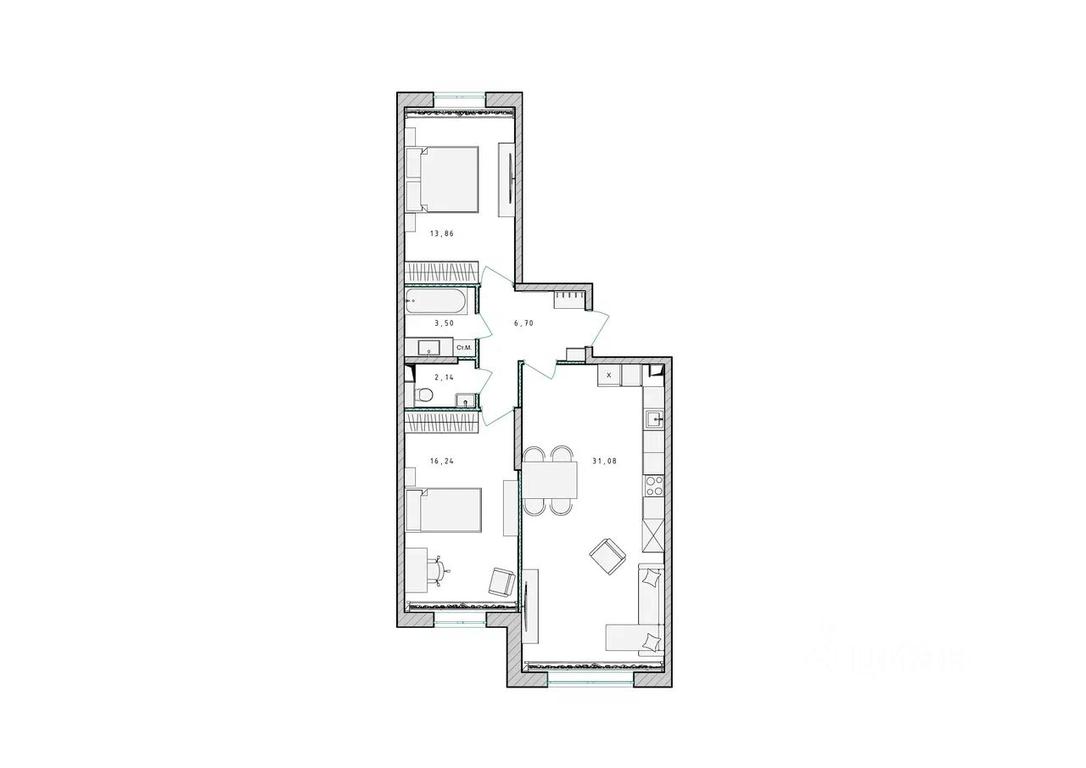 1-BD Apartment Sale, 73.6平方米 at Serebro, Yaroslavskoye shosse, Pushkino, Moscow Region, Russia #1 1-BD Apartment Sale, 73.6平方米 at Serebro, Yaroslavskoye shosse, Pushkino, Moscow Region, Russia #1
