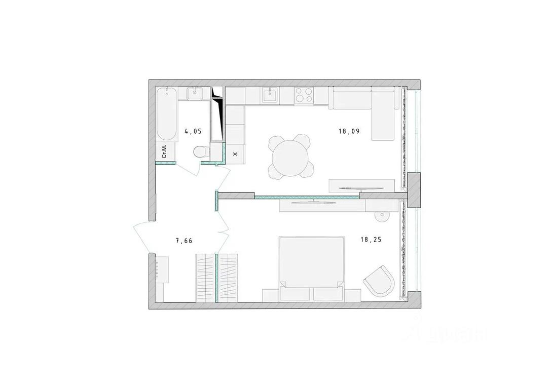 Apartment Sale, 48.1平方米 at Serebro, Yaroslavskoye shosse, Pushkino, Moscow Region, Russia #1 Apartment Sale, 48.1平方米 at Serebro, Yaroslavskoye shosse, Pushkino, Moscow Region, Russia #1