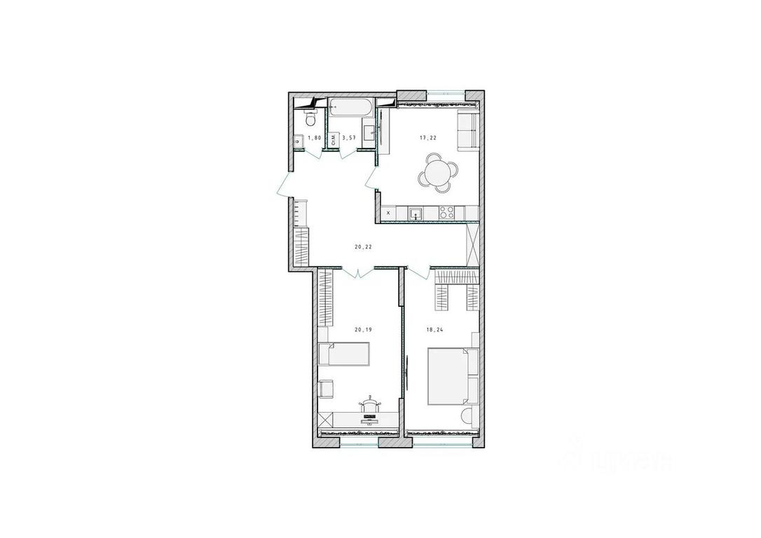 1-BD Apartment Sale, 81.1平方米 at Serebro, Yaroslavskoye shosse, Pushkino, Moscow Region, Russia #1 1-BD Apartment Sale, 81.1平方米 at Serebro, Yaroslavskoye shosse, Pushkino, Moscow Region, Russia #1