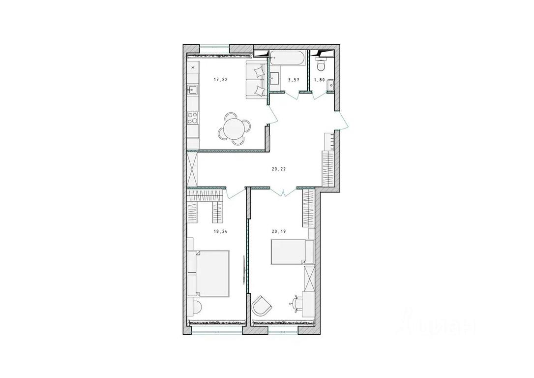 1-BD Apartment Sale, 81.1平方米 at Serebro, Yaroslavskoye shosse, Pushkino, Moscow Region, Russia #1 1-BD Apartment Sale, 81.1平方米 at Serebro, Yaroslavskoye shosse, Pushkino, Moscow Region, Russia #1