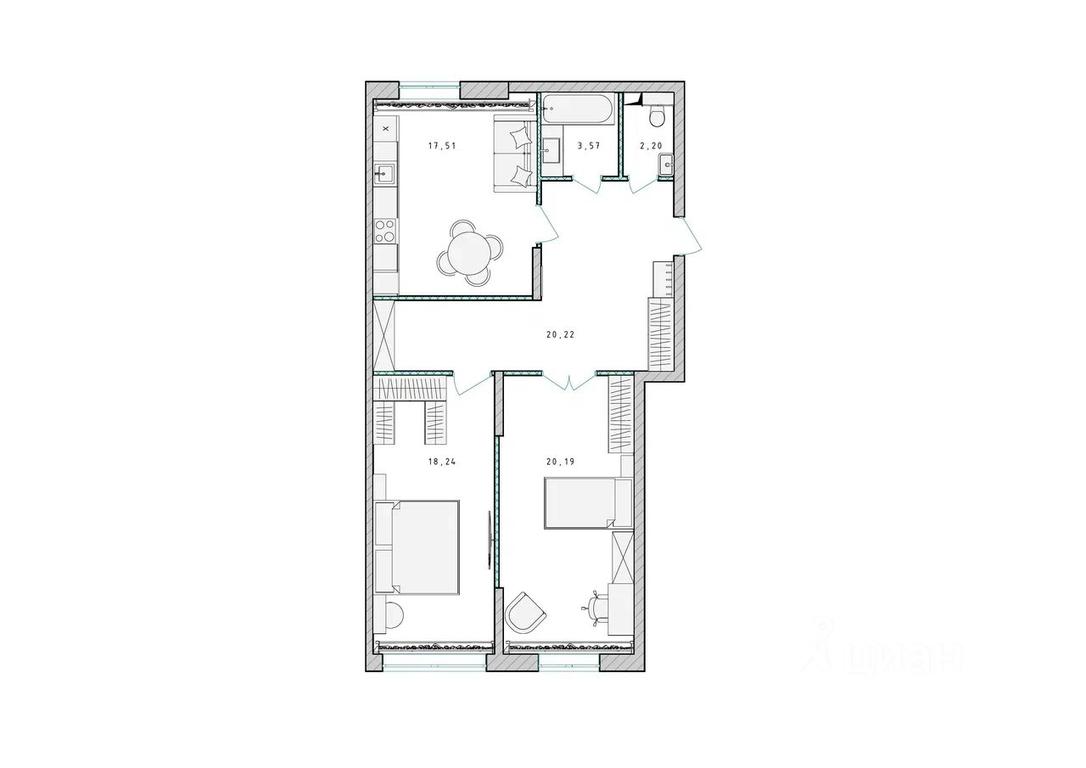 1-BD Apartment Sale, 81.9平方米 at Serebro, Yaroslavskoye shosse, Pushkino, Moscow Region, Russia #1 1-BD Apartment Sale, 81.9平方米 at Serebro, Yaroslavskoye shosse, Pushkino, Moscow Region, Russia #1