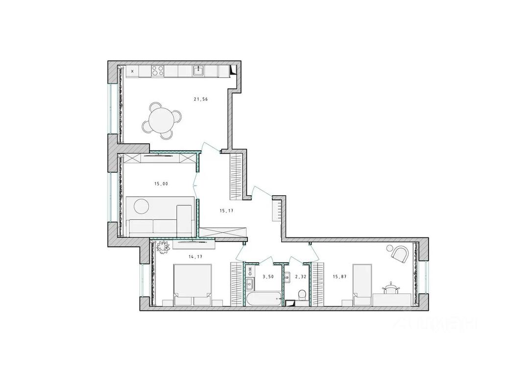 2-BD Apartment Sale, 87.7平方米 at Serebro, Yaroslavskoye shosse, Pushkino, Moscow Region, Russia #1 2-BD Apartment Sale, 87.7平方米 at Serebro, Yaroslavskoye shosse, Pushkino, Moscow Region, Russia #1