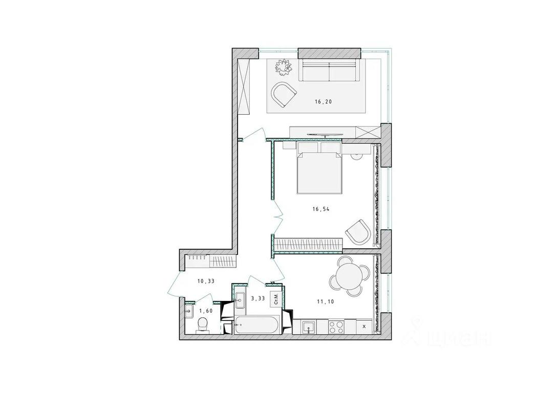 1-BD Apartment Sale, 59.1平方米 at Serebro, Yaroslavskoye shosse, Pushkino, Moscow Region, Russia #1 1-BD Apartment Sale, 59.1平方米 at Serebro, Yaroslavskoye shosse, Pushkino, Moscow Region, Russia #1