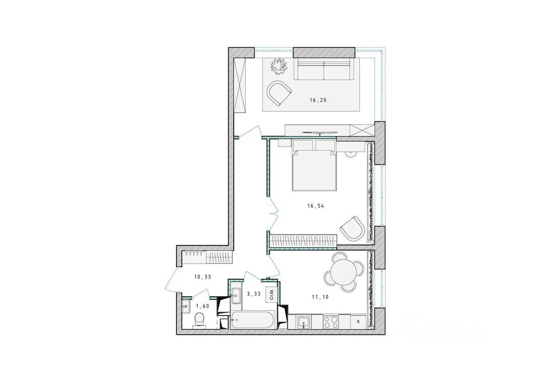 1-BD Apartment Sale, 59.2平方米 at Serebro, Yaroslavskoye shosse, Pushkino, Moscow Region, Russia #1 1-BD Apartment Sale, 59.2平方米 at Serebro, Yaroslavskoye shosse, Pushkino, Moscow Region, Russia #1