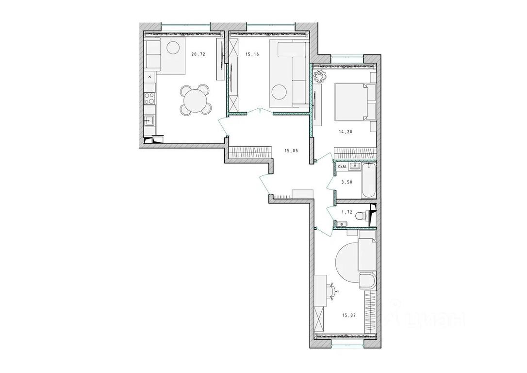 2-BD Apartment Sale, 86.3平方米 at Serebro, Yaroslavskoye shosse, Pushkino, Moscow Region, Russia #1 2-BD Apartment Sale, 86.3平方米 at Serebro, Yaroslavskoye shosse, Pushkino, Moscow Region, Russia #1