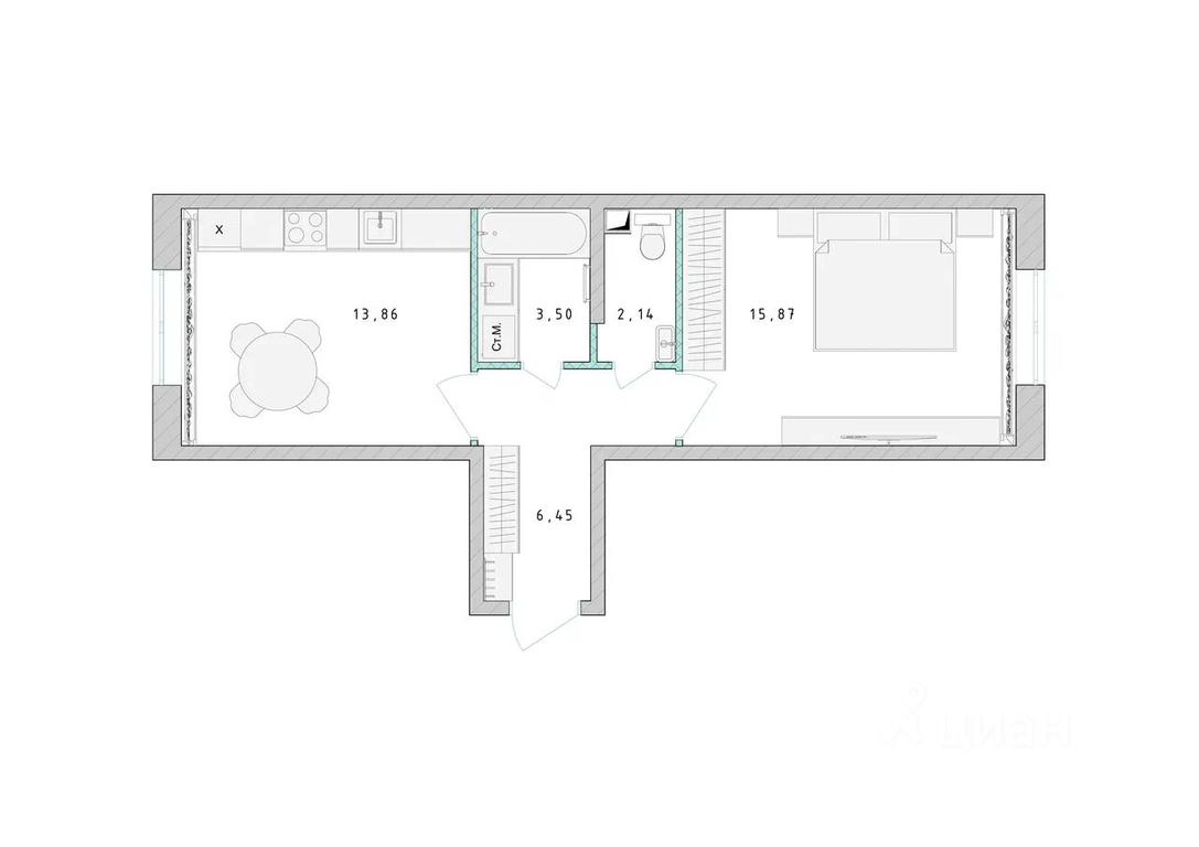 Apartment Sale, 41.2 sq. m. at Serebro, Yaroslavskoye shosse, Pushkino, Moscow Region, Russia #1 Apartment Sale, 41.2 sq. m. at Serebro, Yaroslavskoye shosse, Pushkino, Moscow Region, Russia #1