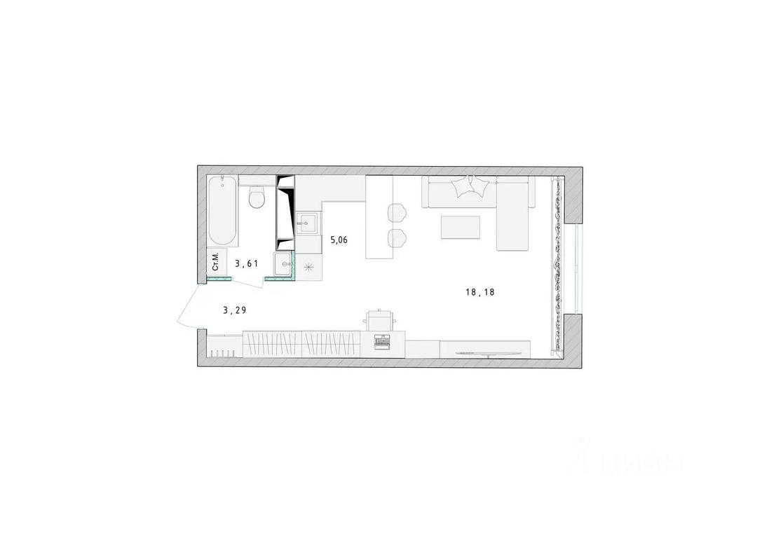 Apartment Sale, 48.2平方米 at Serebro, Yaroslavskoye shosse, Pushkino, Moscow Region, Russia #2 Apartment Sale, 48.2平方米 at Serebro, Yaroslavskoye shosse, Pushkino, Moscow Region, Russia #2