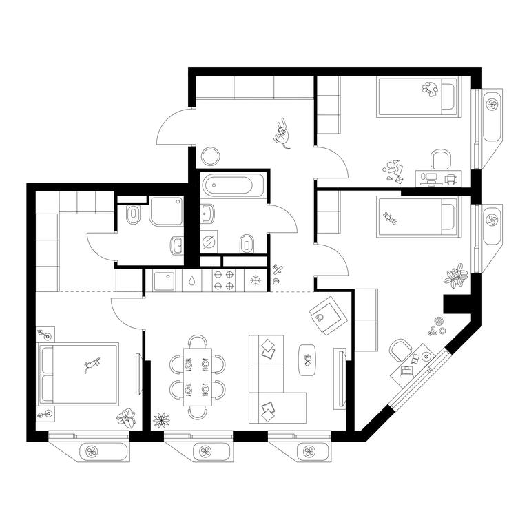 3-BD Apartment Sale, 82.8 sq. m. at Altufevskoe 53, Алтуфьевское шоссе, 53с11, Москва, Россия #1