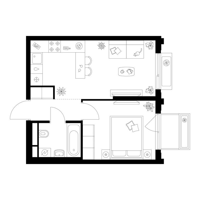 1-BD Apartment Sale, 35.2 sq. m. at Altufevskoe 53, Алтуфьевское шоссе, 53с11, Москва, Россия #1