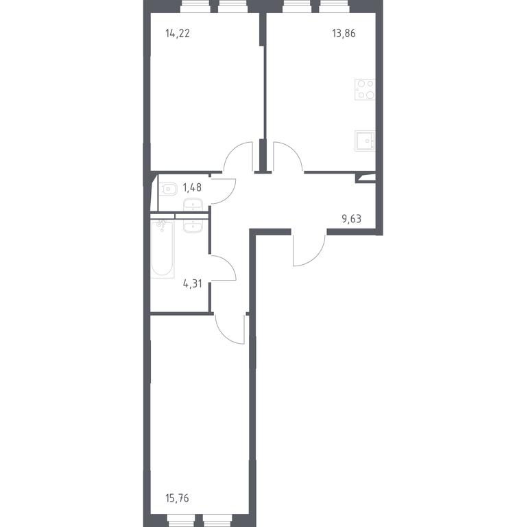 1-BD Apartment Sale, 59.26 sq. m. at Ostafevo, Ostafyevskoe Highway, 12к1, Ryazanovskoe Settlement, Moscow, Russia #1 1-BD Apartment Sale, 59.26 sq. m. at Ostafevo, Ostafyevskoe Highway, 12к1, Ryazanovskoe Settlement, Moscow, Russia #1