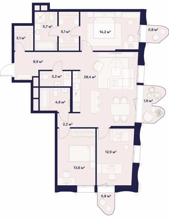 3-BD Apartment Sale, 105.1平方米 at Soyuz, Selskokhozyaystvennaya Street, Moscow, Russia #1 3-BD Apartment Sale, 105.1平方米 at Soyuz, Selskokhozyaystvennaya Street, Moscow, Russia #1