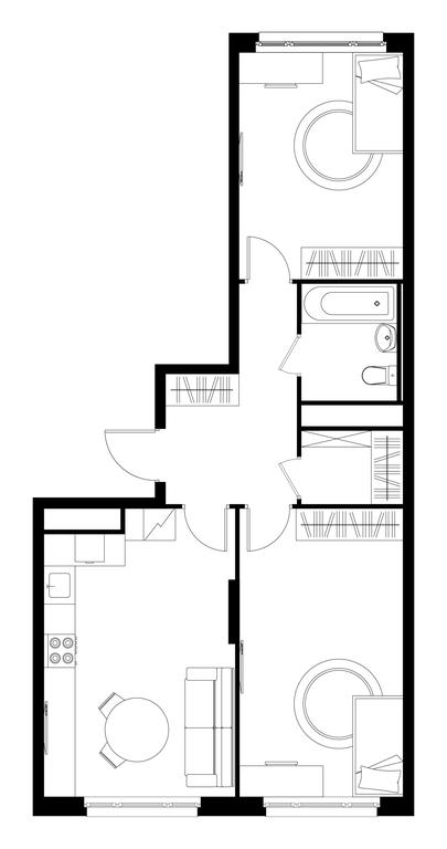2-BD Apartment Sale, 63.2 sq. m. at Peredelkino Blizhnee, Korneya Chukovskogo Street, 1, Vnukovskoye Settlement, Moscow, Russia #1