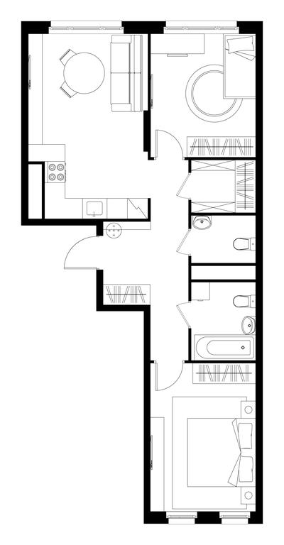 2-BD Apartment Sale, 62.7 sq. m. at Peredelkino Blizhnee, Korneya Chukovskogo Street, 1, Vnukovskoye Settlement, Moscow, Russia #1