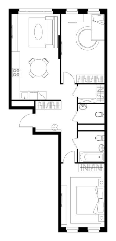 2-BD Apartment Sale, 70.2平方米 at Peredelkino Blizhnee, Korneya Chukovskogo Street, 1, Vnukovskoye Settlement, Moscow, Russia #1
